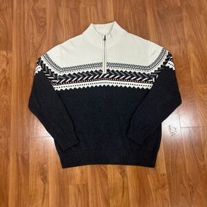 Weatherproof Black and Cream Zip Up Sweater